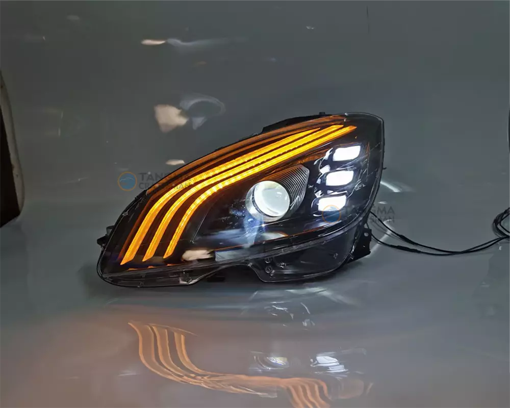 W251 LED Headlight Upgrade Dynamic DRL Three-Bar Lens