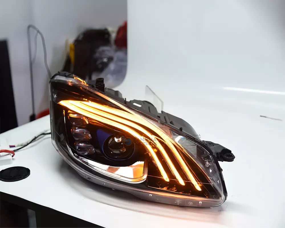 W221 LED Headlights Upgrade with DRL & 3-in-1 Turn Signal