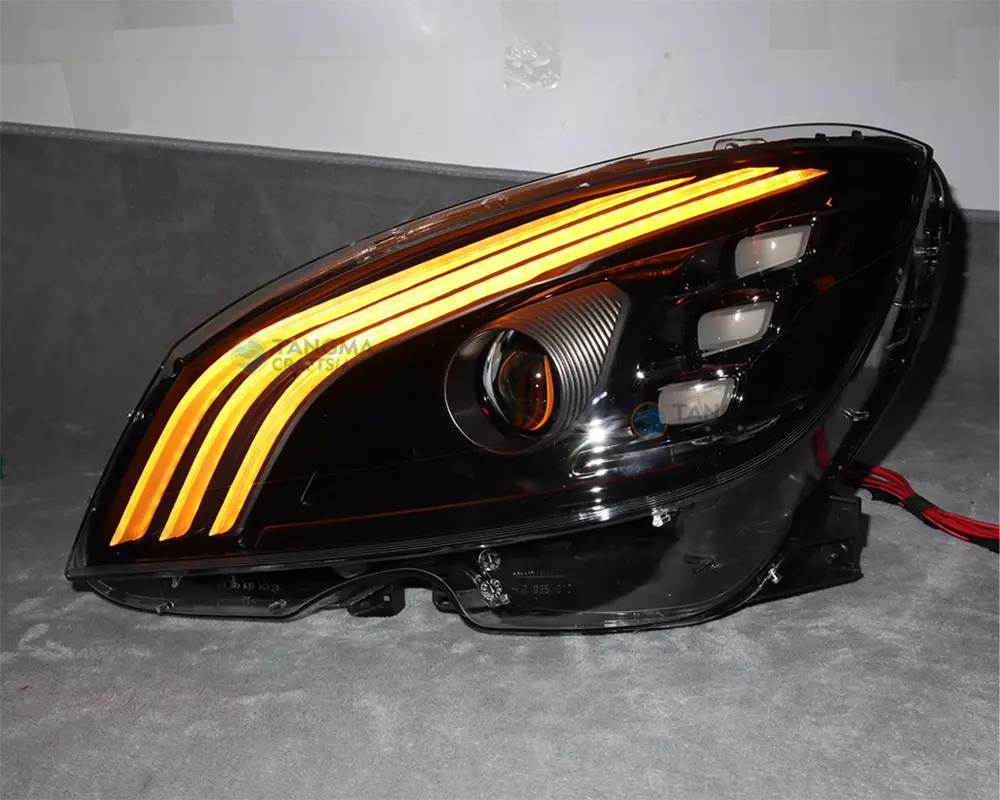 W251 LED Headlight Upgrade Dynamic DRL Three-Bar Lens