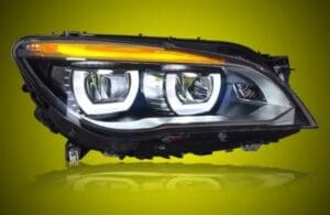 F01 LED Headlight Assembly M5 Style Blue Eyebrow