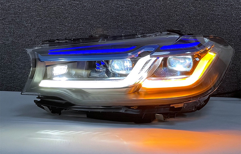 BMW G30 Blue Eyebrow Headlights