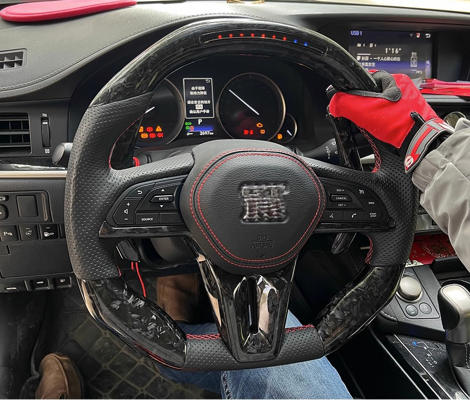 LED Carbon Fiber Steering Wheel for BMW Benz Audi VW