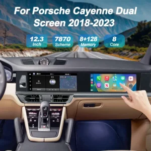 Porsche Macan Dual Screen Display Navigation Unit | Android 8G+128G CarPlay Upgrade