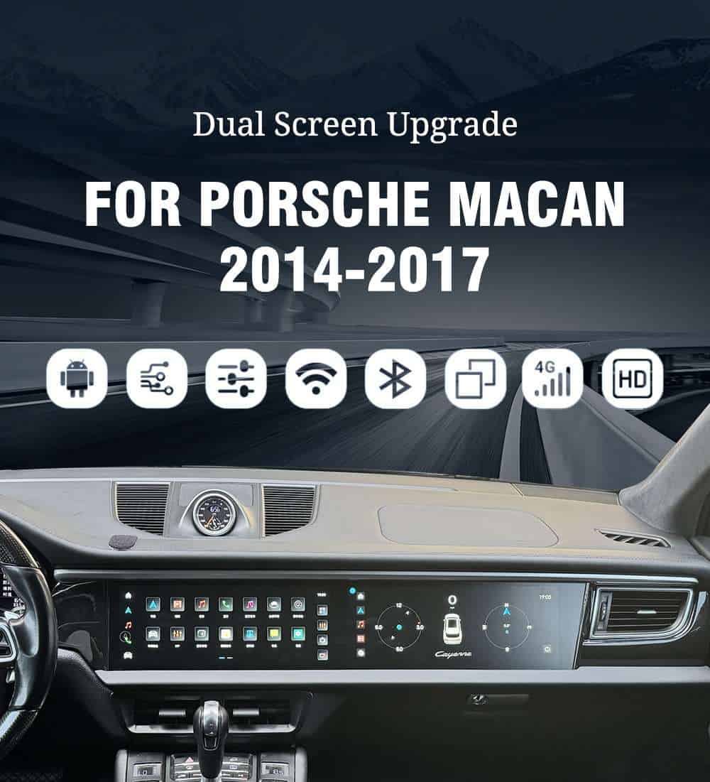 Porsche Macan dual screen 2014-17 upgraded new central control navigation HD screen