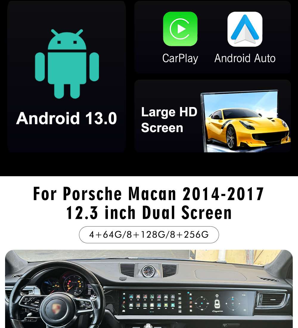 Porsche Macan dual screen 2014-17 upgraded new central control navigation HD screen