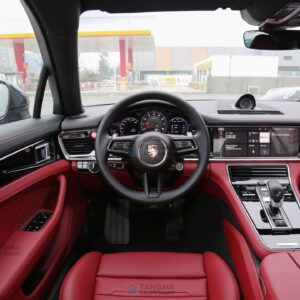 Porsche interior seat Bordeaux red cowhide upgrade: Premium first layer leather replica soft interior kit for luxury automotive styling and comfort. | TANGMA CRAFTSMAN