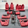 Porsche interior upgrade pomegranate red calf leather full car kit