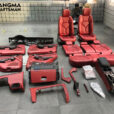Porsche interior upgrade pomegranate red calf leather full car kit