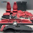 Porsche 911 interior upgrade pomegranate red calf leather full car kit