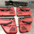Porsche interior upgrade pomegranate red calf leather full car kit