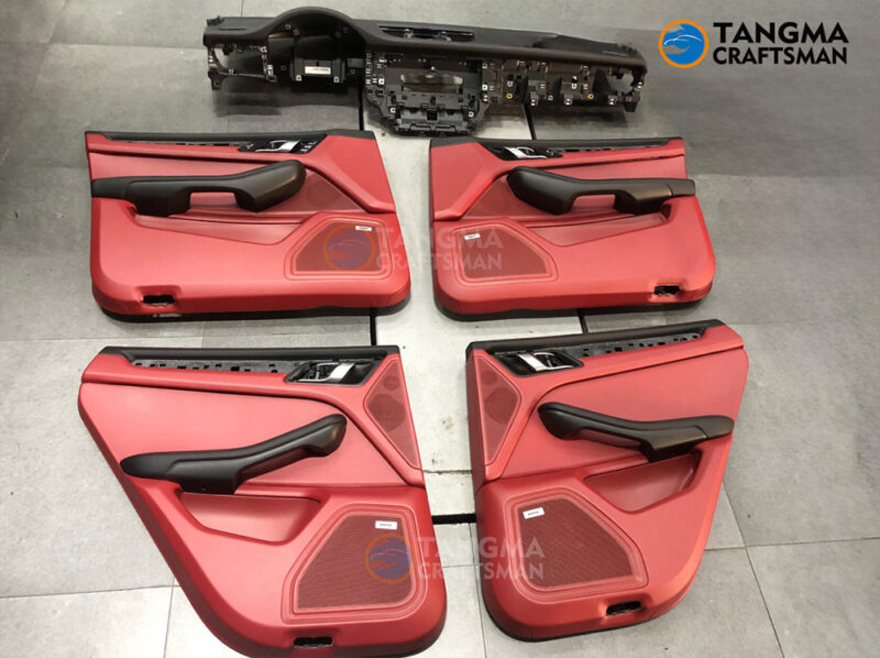 Porsche interior upgrade pomegranate red calf leather full car kit Porsche interior upgrade pomegranate red calf leather full car kit