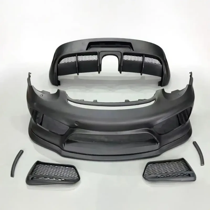 Porsche 987 old model upgrade 718 new model appearance kit, including front bumper assembly, rear spoiler, tailpipe, side air vents, perfect fit for 987 series models