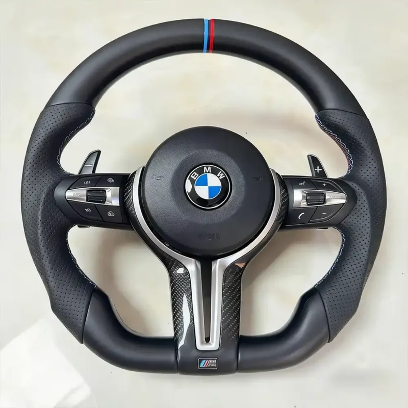 BMW Carbon Fiber Steering Wheel with Premium Leather Multifunctional BMW Carbon Fiber Steering Wheel with Premium Leather Multifunctional
