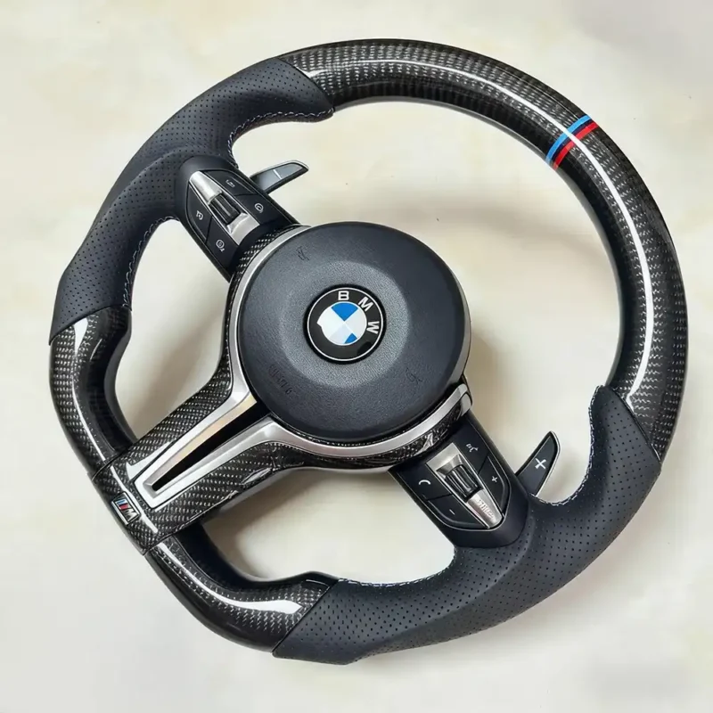BMW Carbon Fiber Steering Wheel with Premium Leather Multifunctional BMW Carbon Fiber Steering Wheel with Premium Leather Multifunctional