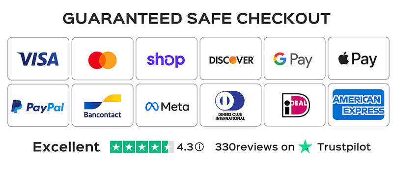Accepted Payments: PayPal, Visa, Mastercard, Apple Pay, Google Pay, Stripe
