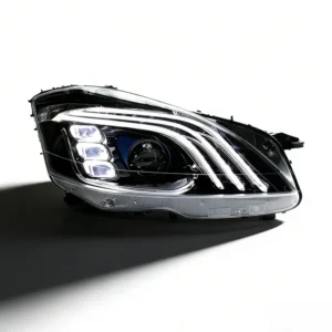06+ Mercedes S-Class LED Headlights W221 3-Bar DRL