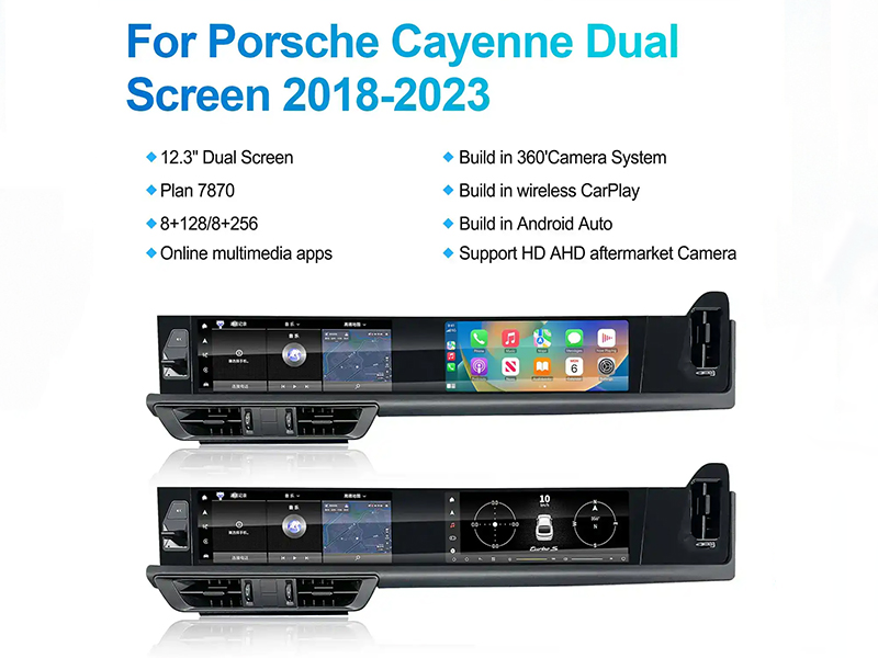 Porsche Cayenne Dual Screen Multimedia System – Wireless CarPlay & Android Auto (2018–2023) main product image reserved placeholder 600x480