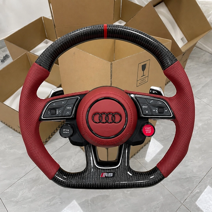 New Audi RS Carbon Fiber Sport Steering Wheel for A3 A4L A5 A6L A7 A8L Q3 Q5 Q7 Q8 TT Models