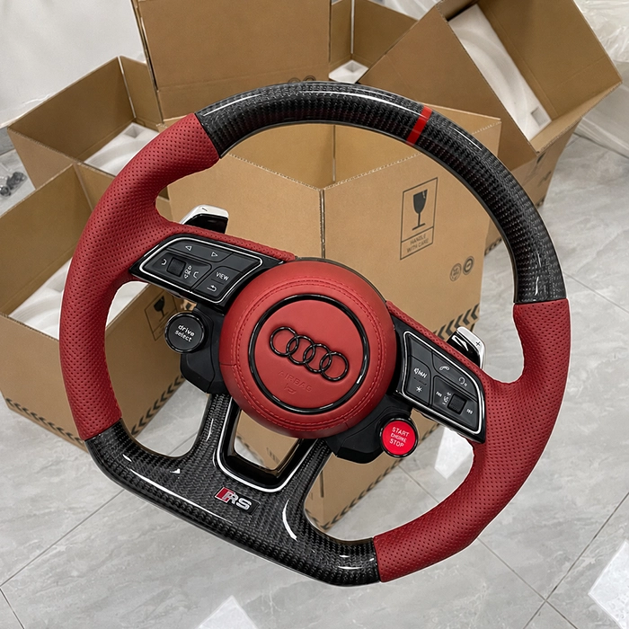 New Audi RS Carbon Fiber Sport Steering Wheel for A3 A4L A5 A6L A7 A8L Q3 Q5 Q7 Q8 TT Models