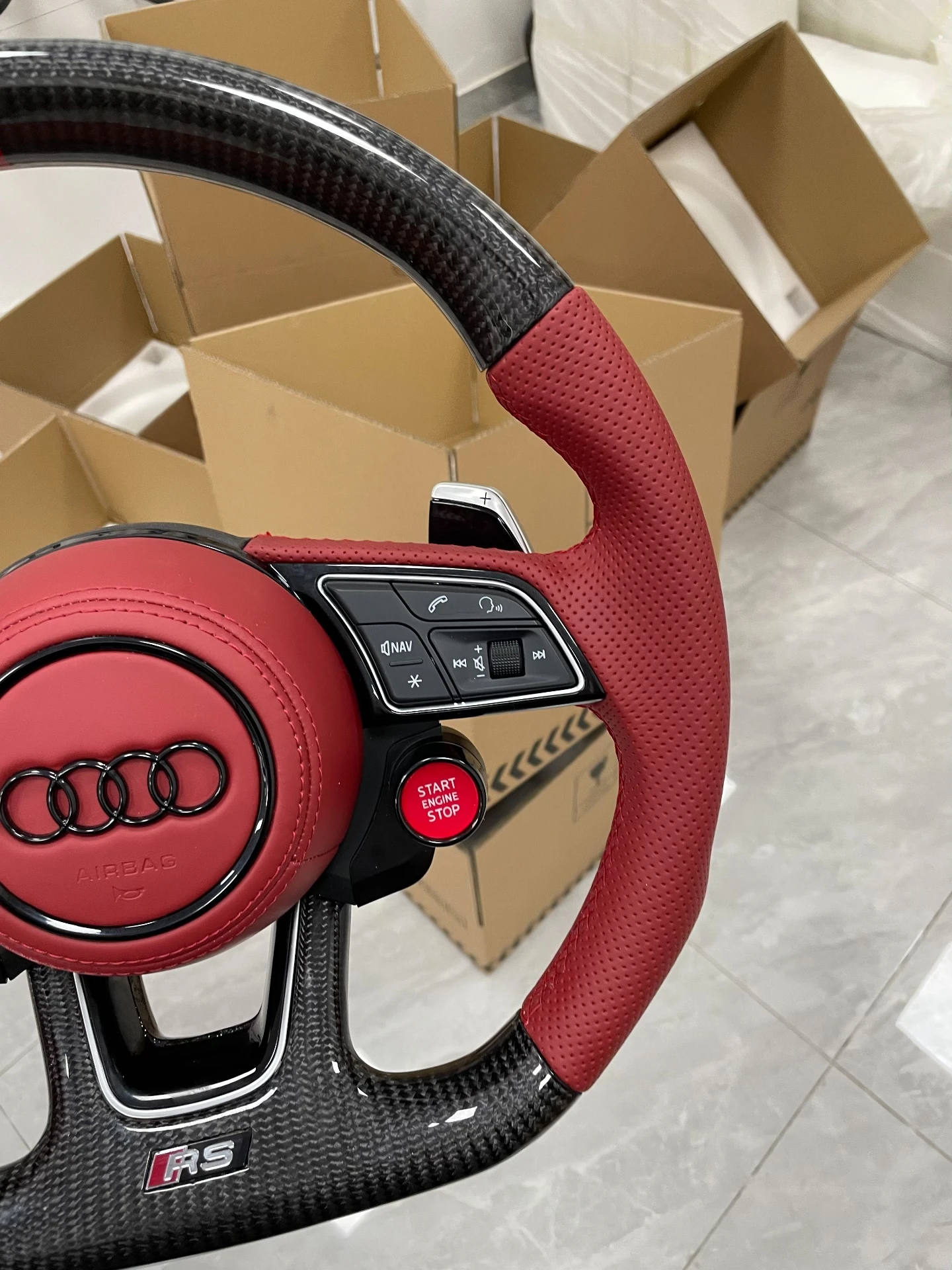 Audi RS Carbon Fiber Sports Steering Wheel