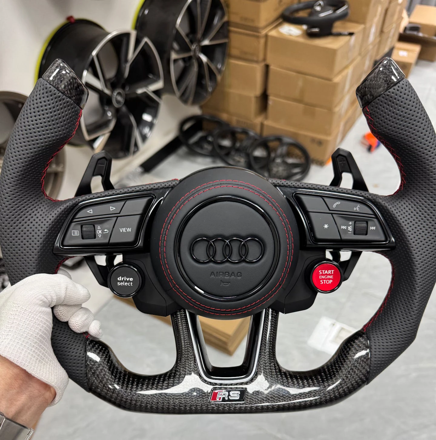 Audi carbon fiber steering wheel